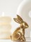 Golden Bunny Figurines, Wooden Bunny Decor, Small Easter Rabbit Statue Set of 2, Vintage Easter Decorations, Bunny Decorations for Home, Spring Decor, Gift